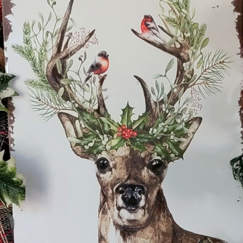 Winter Deer Buck Wreath Deco Mesh Bow Winter - Picture 7 of 11